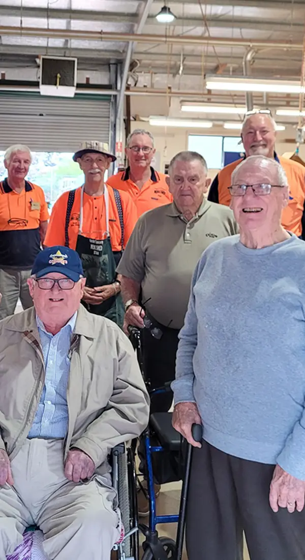 Enjoying a trip to the local men's shed